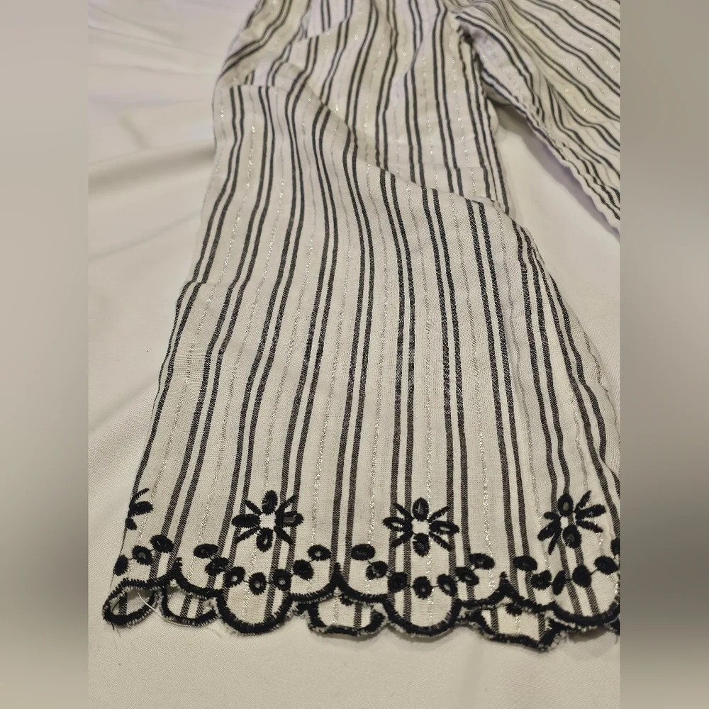 Two Piece Rachel Zoe Girls Set- Tank And Pants- Black And White Floral- Size 6